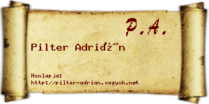 Pilter Adrián névjegykártya